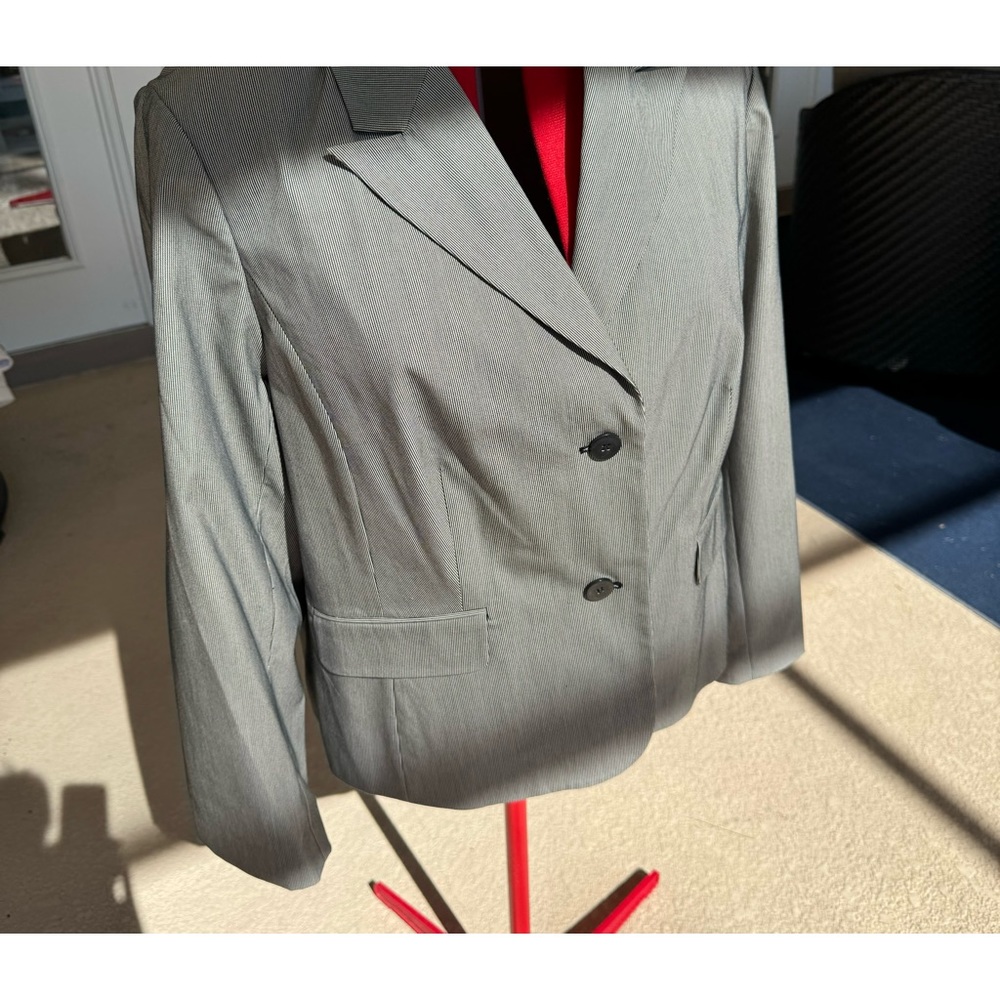 18W Grace Elements suit coat - blue and white striped women’s